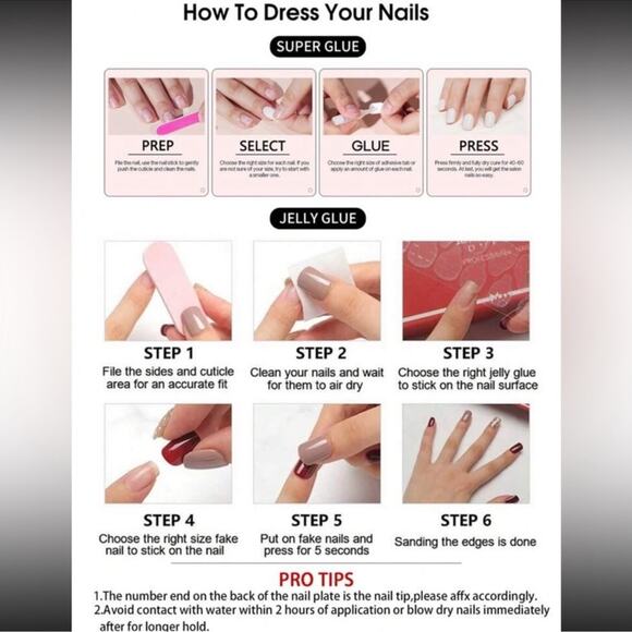 Parisian Girl Pink White Tip French Manicure Bow 24 Set Square Press On Nails - Picture 5 of 7